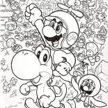 Mario brothers characters coloring pages. Super Mario Brothers All Characters Coloring Page Color Luna