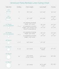 Linen Size Chart American Party Rentals