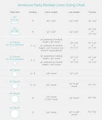 linen size chart american party rentals