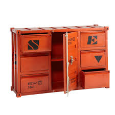 Rood Metalen Container Dressoir B 134 Cm Carlingue Metal Containers Industrial Furniture Container