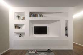 Parete Attrezzata In Cartongesso Per Un Soggiorno Moderno Arredamento Parete Salotto Parete Attrezzata Idee Di Interior Design Soggiorno