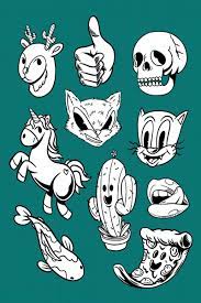 Download Premium Vector Of Cool Black And White Sticker Set Design Black And White Stickers White Stickers Sticker Set