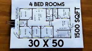 Design provided by vinod pulickal, square drive living … 30 X 50 Sqft 4 Bed Rooms House Design Ii 30 X 50 Ghar Ka Naksha Ii 1500 Sqft House Plan Youtube