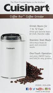 May 28, 2021 · components of this cuisinart coffee maker include a removable water reservoir for easy access and a removable drip tray so you can fill larger vessels such as travel mugs. Cuisinart Dcg 20n Coffee Grinder White Walmart Com Walmart Com