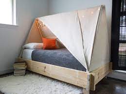 Drill pocket holes at both ends of the short components and insert 2 1/2″ screws to lock the components together tightly. How To Build A Tent Bed Hgtv