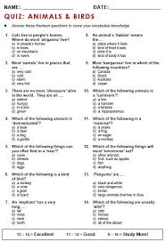 How many colors are there in a rainbow? Esl Animals And Birds English Teaching Resources Fun Trivia Questions Conversational English