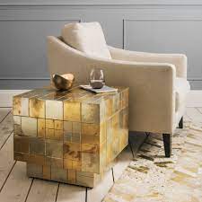 Cube end table 24″ square × 21″h, 50 lbs select from available options. 5 Beautiful Gold Side Tables That You Will Love