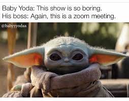 Baby Yoda Meeting Zoom Yoda Funny Yoda Meme Stupid Funny Memes