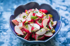 Radish Salad With Mint And Pistachios Recipe Simplyrecipes Com Recipe Pistachio Recipes Radish Salad Recipes
