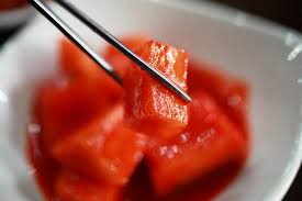 Radish Kimchi With Ginger And Red Pepper Recipe Radish Kimchi Stuffed Peppers Kimchi Recipe