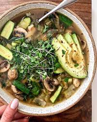 Mushroom Leek Veggie Bone Broth Soup Find Recipe Rachaelsgoodeats Best Soup Recipes Veggie Soup Bone Broth Soup