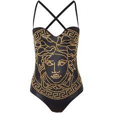 Versace Studded Swimsuit 300 Love Swimsuits Embellished Swimwear Fashion