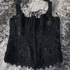 Fredrick S Of Hollywood Black Lace Corset New