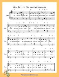 Please scroll down the page for the sheet music pdf links. Go Tell It On The Mountain Easy C Major Nursery Rhyme Free Piano Sheet Music Pdf