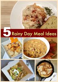 Winter is coming so get ready to print these rainy day dinner ideas to add them to your list for the cold season. 5 Rainy Day Meal Ideas Rainy Day Dinner Recipe Meals Warm Food