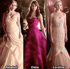 The Vampire Diaries 4x19 Rebekah Elena Caroline In Their Prom Dresses Nina Drobev Ninos
