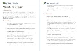 Operations Manager Job Description A Template To Quickly Document The Role And Responsibilitie Operations Management Job Description Template Job Description