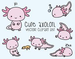 Theese are cute creatures who live in water. Premium Vector Clipart Kawaii Axolotls Cute Axolotl Etsy Kawaii Clipart Vector Clipart Clip Art