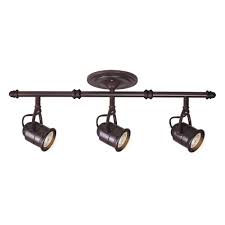 Lightolier lytespan® led track lighting fixture in white color is made of die cast aluminum with powder coated finish for durability. Hampton Bay 3 Light Antique Bronze Ceiling Bar Track Lighting Kit The Home Depot Canada