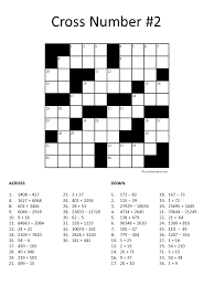 Math crossword puzzle # 30 various math formulas and measurements. Printable Math Puzzles
