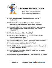Spanning from the original disney movies to recent disney hits, these questions stretch across many years and are perfect for playing with the whole family. Quiz