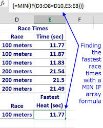 Learn How To Combine The Min And If Functions In An Array Formula Microsoft Excel Tutorial Excel Shortcuts Excel Tutorials