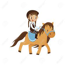 Horse riding cartoons and comics. Cute Litlle Girl Riding A Horse Equestrian Sport Concept Cartoon Royalty Free Cliparts Vectors And Stock Illustration Image 99560648