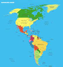 Desde el acabado standard que es impreso en papel especial de 200 gramos, al plastificado veleda que permite escribir y borrar con rotuladores. Mapa De America 2021 Mapas Del Continente Americano En Imagenes