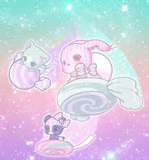 Cotton Land Cute Little Plush Animals On Flying Candies I Love This Charity Oesch Cute Art Kawaii Anime Kawaii Illustration