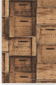Caisse En Bois Marron Collection Fabrique De Lutece Papier Peint Papier Peint Classique Bois Patine