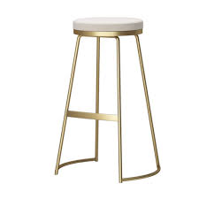 Chuan Han Nordic Style Metal Bar Stool Dining Chair Kitchen Breakfast Bar Counter High Chair High Kitchen White Seat H Iron Bar Stools Iron Stools Bar Stools