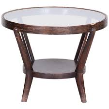 Round tables are easy to move around while square tables pair well with sectionals. Small Brown Round Table Czech Functionalism Material Oak Glass 1940s For Sale At 1stdibs