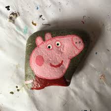 Peppa Pig Painted Rock Rock Crafts Peppa Pig Painting Pig Painting