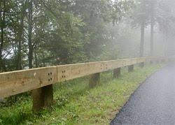 Wooden Guardrails Wood Railing Outdoor Landscaping Hardscape Wood Railing