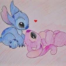 Stitch In Love In 2020 Cute Disney Drawings Stitch Drawing Lilo And Stitch