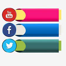 Page Channel Like Share Social Media Youtube Facebook Icon Ribbon Banner Vector Design Graphic Social Media Icons Social Media Facebook Icons
