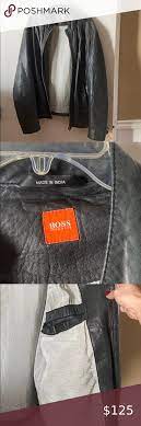 Vintage Hugo Boss Black Leather Jacket Black Leather Jacket Boss Black Leather Jacket Men