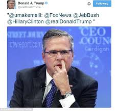 Jeb Bush S Spokeswoman Calls Donald Trump Twitter Drunk Over Photoshop Image Daily Mail Online