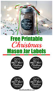 Download hundreds of mason jar labels for preservatives, jams, storage, sauces, cookie mix, candy, honey, and other things you put in mason jars. Free Printable Christmas Mason Jar Labels A Cultivated Nest