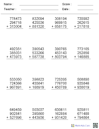 These fractions worksheets are great for testing children in their adding of two fractions. Addition Worksheets Dynamically Created Addition Worksheets