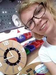 Large White-gray Clock With a Quiet Mechanism Alladyn Wood 33,5cm