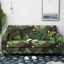 Floral slipcover sofa covers spandex stretch couch cover furniture protector. Green Floral Palm Leaf Pattern Sofa Couch Cover Decorzee