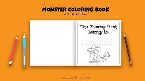 Download Kdp Interior Template Monster Coloring Book For Kids Toddlers Commercial Use 8 5 8 5 Inches With Bleed Click2charm