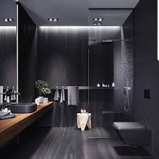 Designer ana donohue chose black glass tiles for the shower and a black lacquer vanity for a contemporary look that shines. 28 Exquisite Black Bathroom Design Ideas