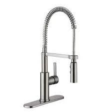Not usually the best recommendation if a home is going on the market in the near future. Glacier Bay Statham Single Handle Coil Spring Neck Kitchen Faucet With Turbospray And Fastmount In Stainless Steel Hd67858 0008d2 The Home Depot Kitchen Faucet With Sprayer Faucet High Arc Kitchen Faucet