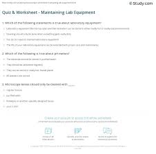 Trivia quizzes are a great way to work out your brain, maybe even learn something new. Quiz Worksheet Maintaining Lab Equipment Study Com