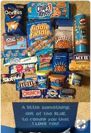 Some Great Blue Foods For A Blue Themed Care Package Bff Birthday Gift Friend Birthday Gifts Diy Birthday Gifts
