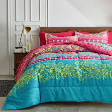 Choose from contactless same day delivery, drive up and more. Buy Flysheep Bed In A Bag 7 Pieces King Size Colorful Bohemian Style Tribal Pink N Blue Printed Reversible Bed Comforter Set 1 Comforter 1 Flat Sheet 1 Fitted Sheet 2 Pillow