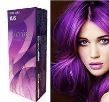 1x Berina A6 Violet Purple Color Hair Cream Color Permanent Super Hair Dye Bright Purple Hair Dark Hair Dye Dyed Hair