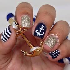 10 Nautical Nail Designs You Need In Your Life Nautical Nail Designs Anchor Nail Designs Nautical Nails